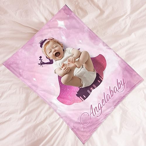 Miniatura 5 de Seamaid Manta personalizada para niñas y mujeres, manta de vellón de princesa personalizada, manta rosa para bebés y niñas, manta para niños con