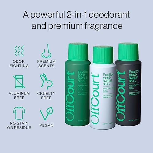 Miniatura 8 de OffCourt - Desodorante natural en aerosol corporal para hombres y mujeres - Sin aluminio - Desodorante de cuerpo entero para mujeres y hombres, 3.4