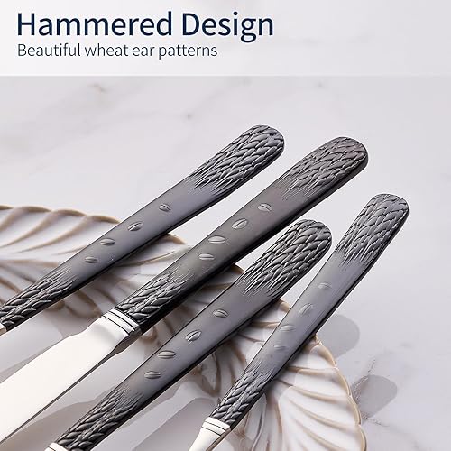 Miniatura 3 de Juego de cubiertos de 20 piezas, acero inoxidable 1810, servicio para 4, moderno juego de cubiertos incluye cuchillos de cena, tenedores, cucharas,