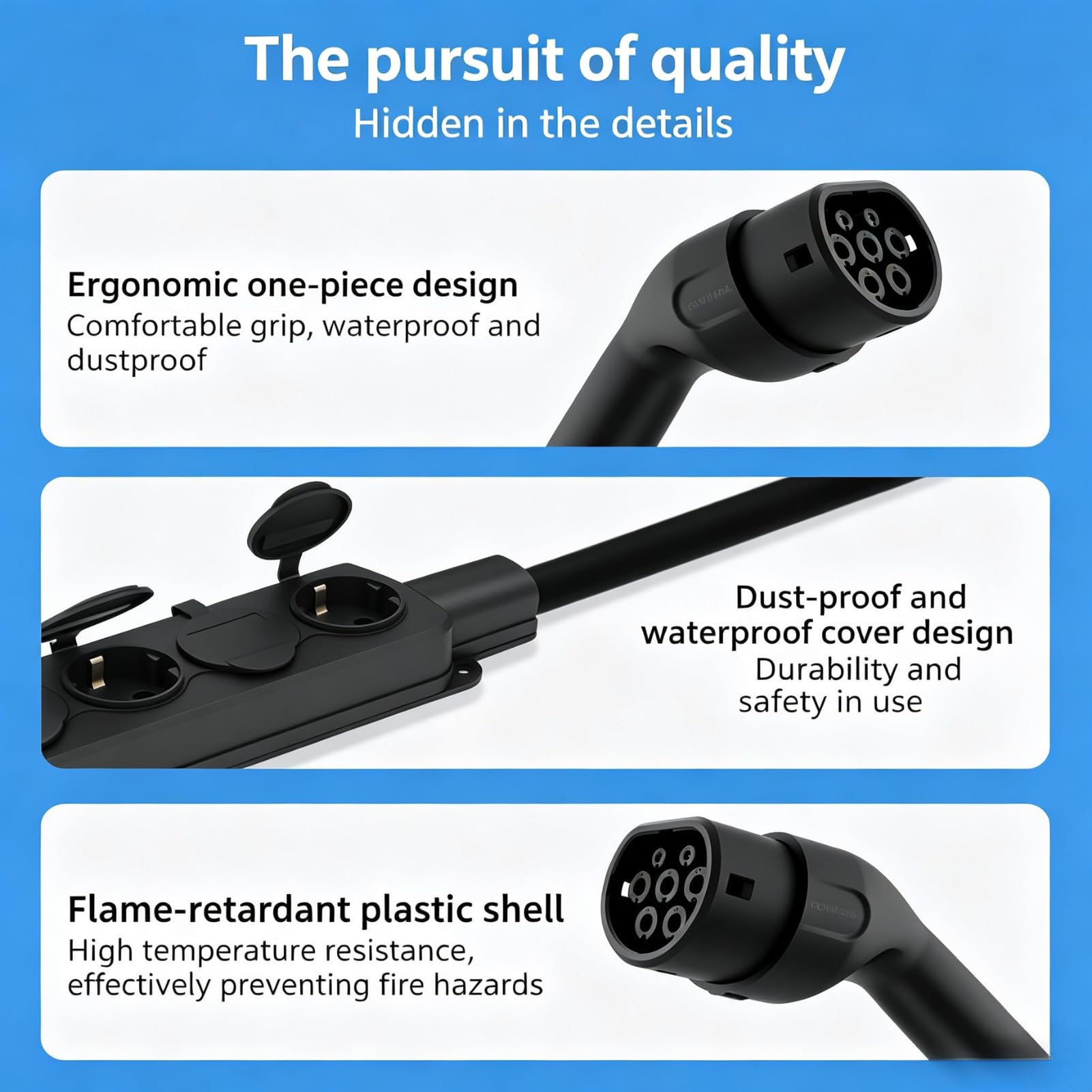 Wtyczka typu 2 V2L adapter z 4-portową wtyczką europejską