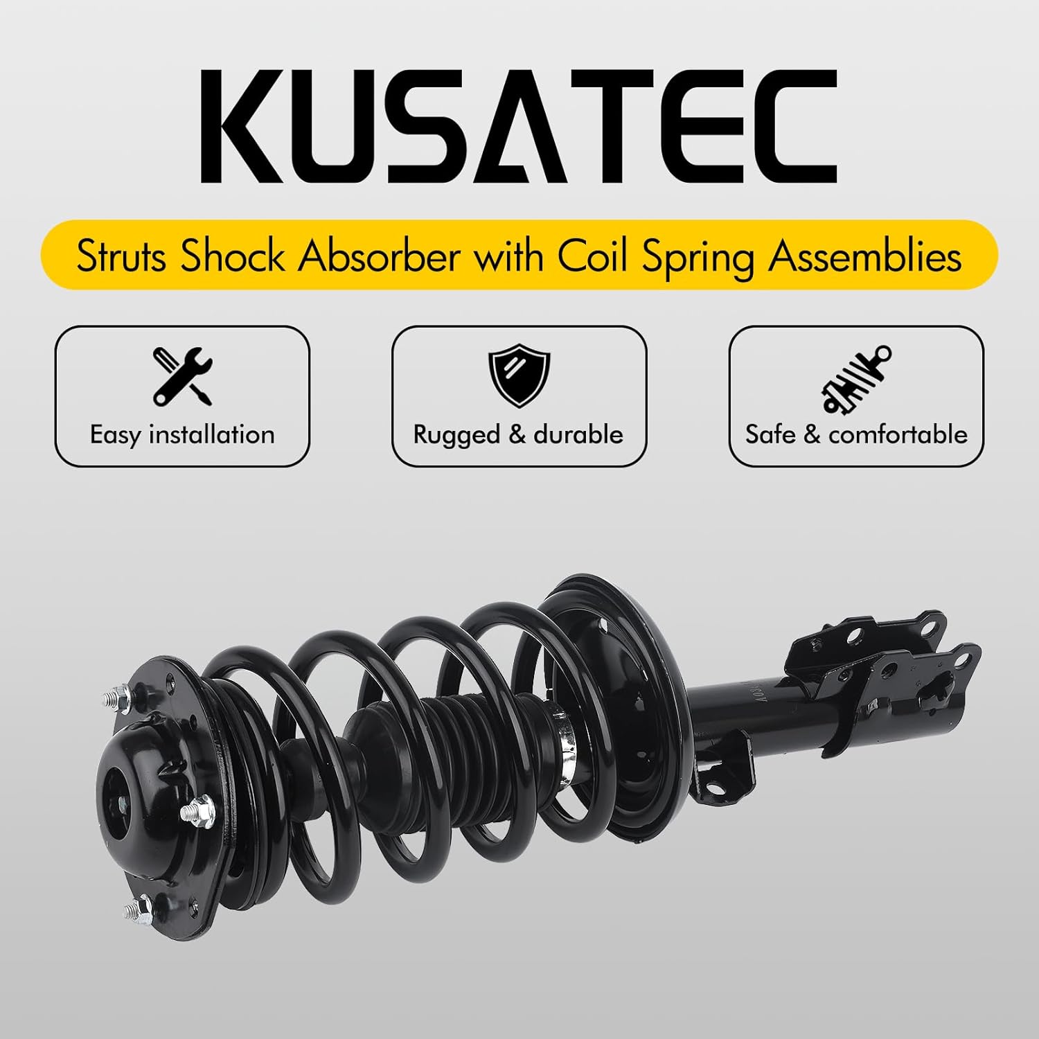 KUSATEC 172200 172199 Front Pair Complete Struts Shock Absorber fit for Chevy Malibu 2004-2012, Pontiac G6 2005-2010, Saturn Aura 2007-2009, Struts with Coil Spring Assemblies
