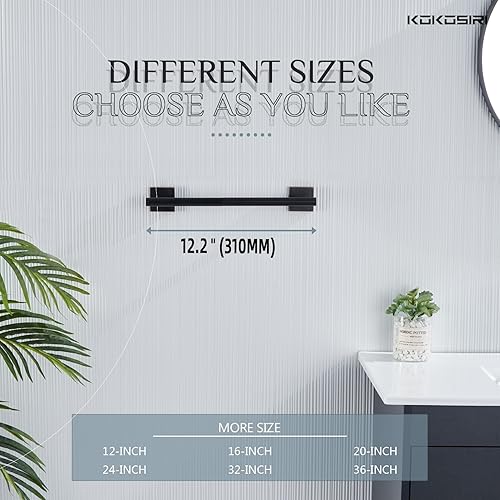 Vista 111 de KOKOSIRI Toallero de 16 pulgadas para baño, cocina, inodoro, acero inoxidable de níquel cepillado B4005BR-L16