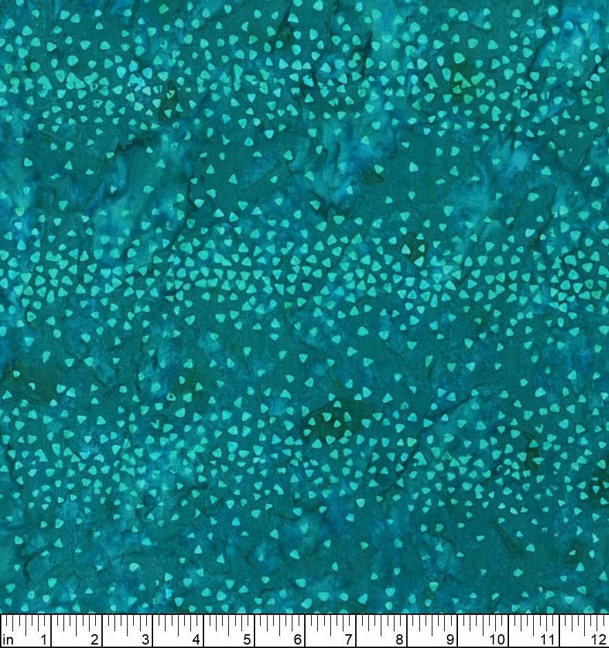 Wilmington Batiks Teal-ing Good Tiny Triangles, Fabric by The Yard (Marine)