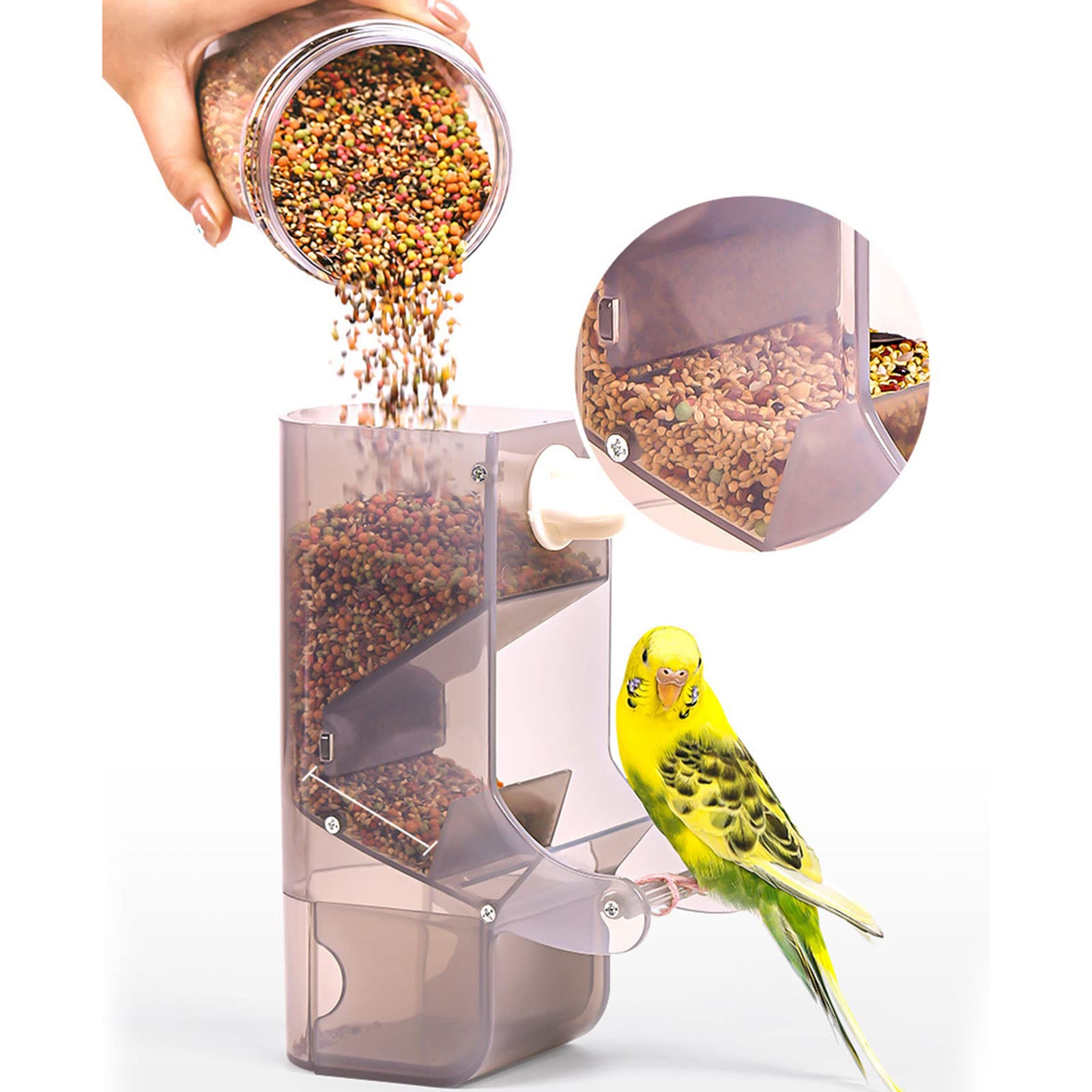 Comedero automático para pájaros, bandeja recogedora B