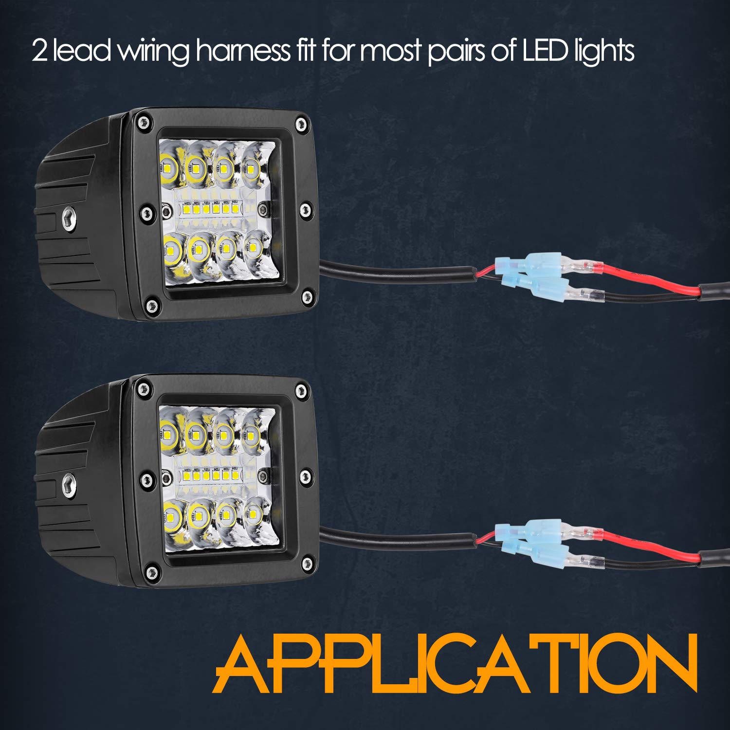 Nirider Wiring Harness 2 Lead, 12V 40A Rocker Switch Relay Fuse Nylon Wiring Harness Kit for LED Light Bars Fog Lights Work Lights Driving Lights Offroad LED Pods Wire Kit for Truck UTV ATV Boat