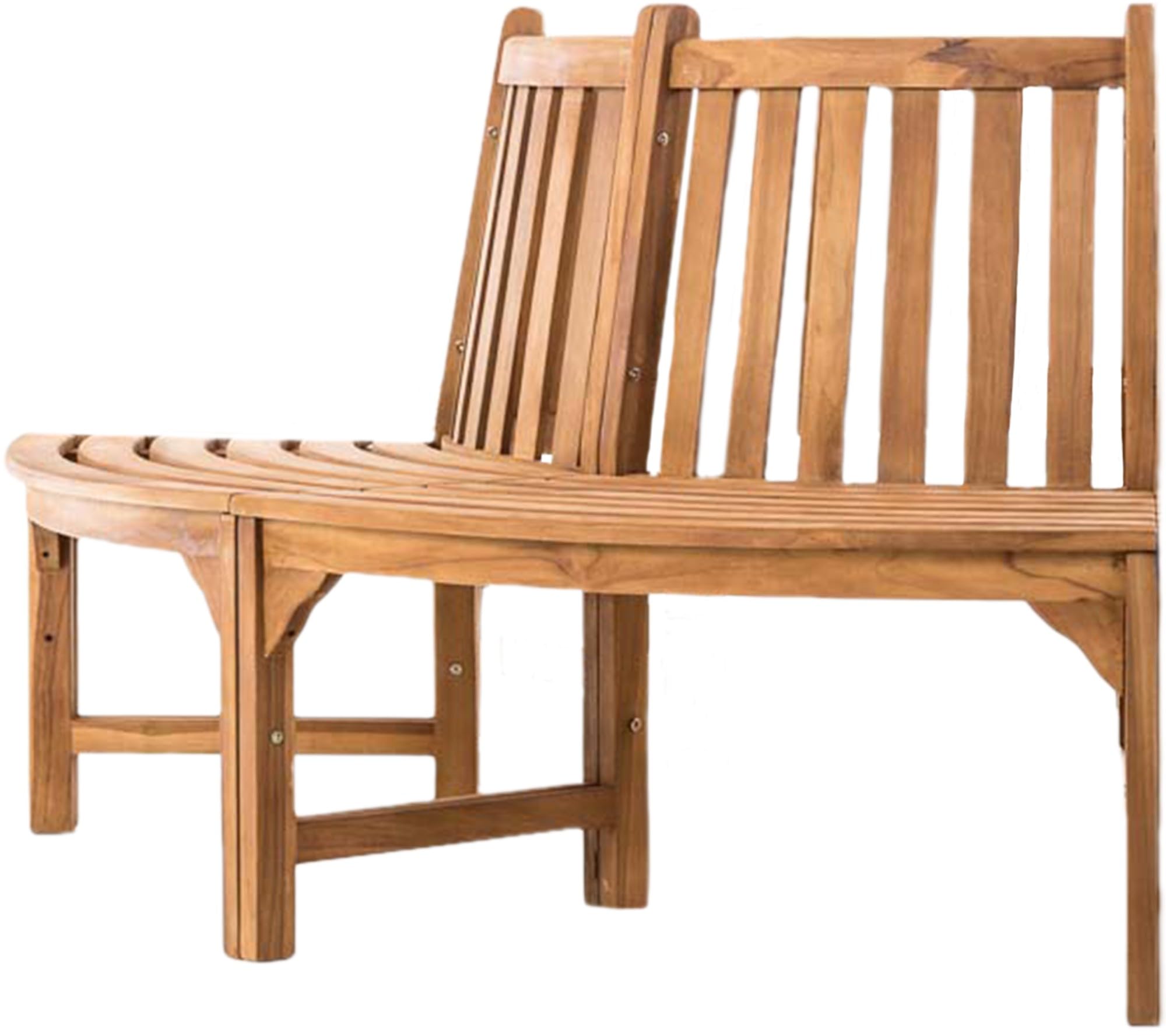 CLP Banco Semicircular Lehming De Madera Teca para 4 Personas I Silla para El Jardín Resistente A La Intemperie con Respaldo, Tamaño:250 cm