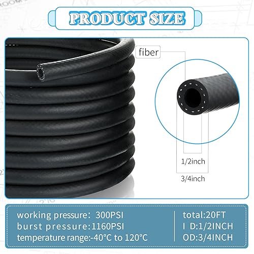 Miniatura 16 de Pangda Manguera de manguera de goma NBR de 1/8 pulgadas, 5/32 pulgadas, 1/4 pulgadas, 5/16 pulgadas, 3/8 pulgadas, transferencia de combustible