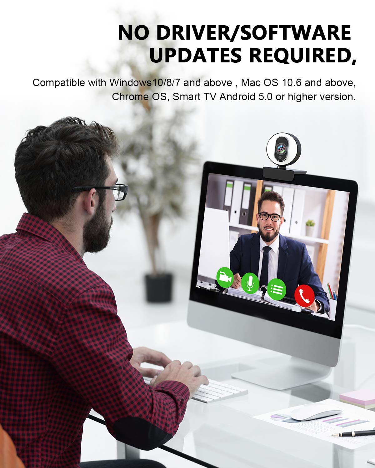 Unzano Streaming Webcam With Ring Light And Dual Microphone 1080p Fhd Advanced Autofocus Webcam Usb Adjustable Brightness Web Camera For Mac Windows Laptop Desktop Gaming Xbox Zoom Obs Etc Amazon Sg Electronics