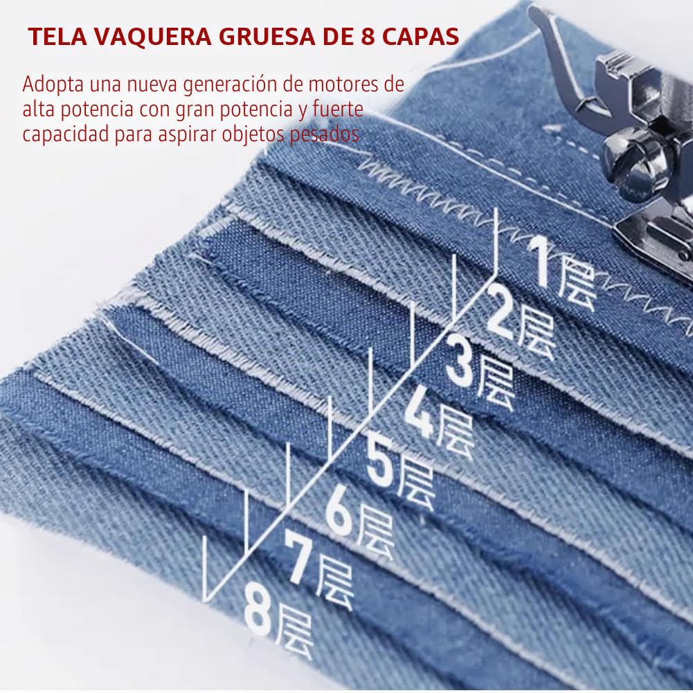 ZPSHYD - Máquina de coser eléctrica portátil de 14 puntos, para principiantes y niños, con pedal, ideal para ropa, bolsos y muñecas, color rojo y blanco