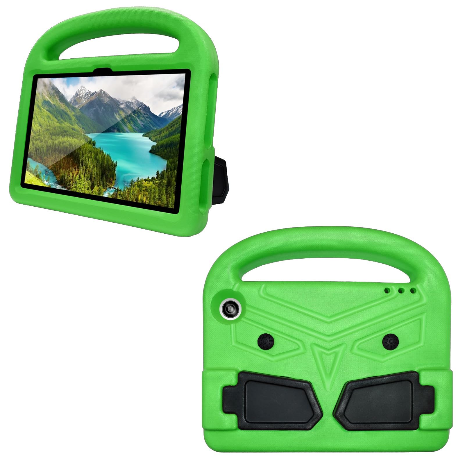 Pokrowiec na tablet Etui na tablet dla dzieci kompatybilne z etui Kindle Fire 7 2022 - Wytrzymała, lekka, odporna na wstrząsy osłona uchwytu z pianki EVA(Ye?il)