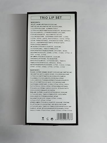 Miniatura 7 de Lápiz labial líquido negro mate, juego de delineador de labios y lápiz labial negro 3 en 1, brillo de labios mate de larga duración, terciopelo