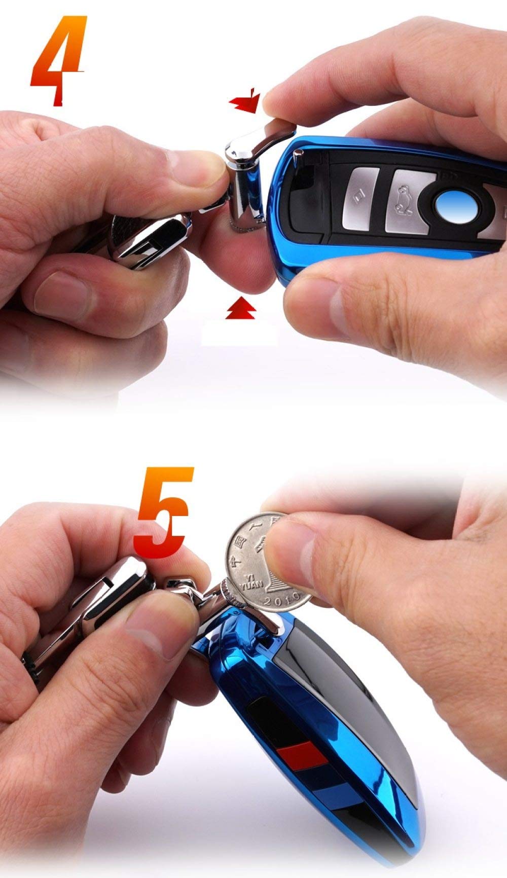 Męskie i damskie etui na kluczyki samochodowe, brelok do kluczy, pasuje do BMW 1 2 3 4 5 6 7 X1 X3 X4 X5 X6 F30 F34 F10 F07 F20 G30 F15 F16, czerwony zestaw