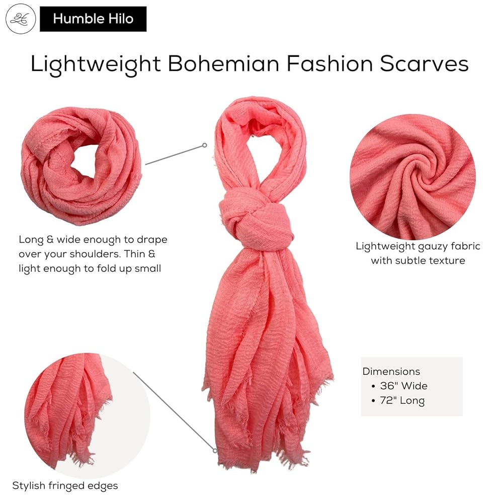小物 22BXDT-AC01 WRAP / SCARF / COTTON 22AW Humble Hilo Womens woven cotton Bohemian style gauze scarf