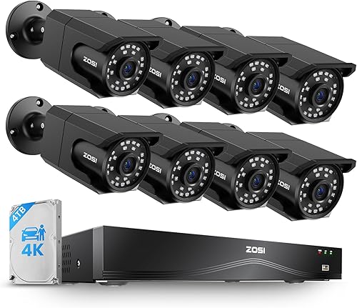 Miniatura 13 de ZOSI Sistema de cámara de seguridad PoE 4K de 16 canales, cámara IP PoE de 16 x 8MP para exteriores e interiores con detección humana, visión
