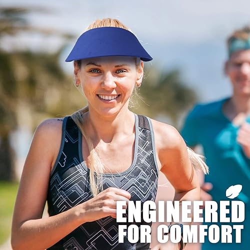 Miniatura 3 de Vabean 3 viseras para el sol para mujer, de cuerda sólida, sombrero de tela de espuma ajustable, viseras suaves para mujer, visera de golf y tenis