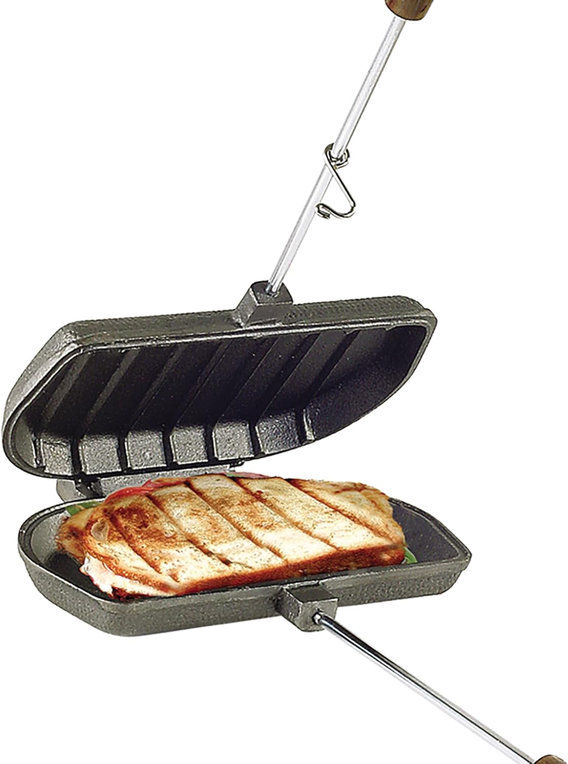 ROME Panini Press Cast Iron Sandwich Cooker Designed For Use On BBQ Grills, #1305