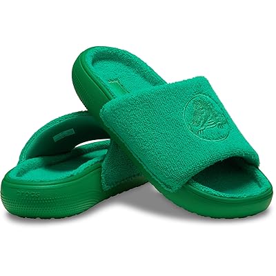 Crocs Classic Towel Slide Sandals Green Ivy