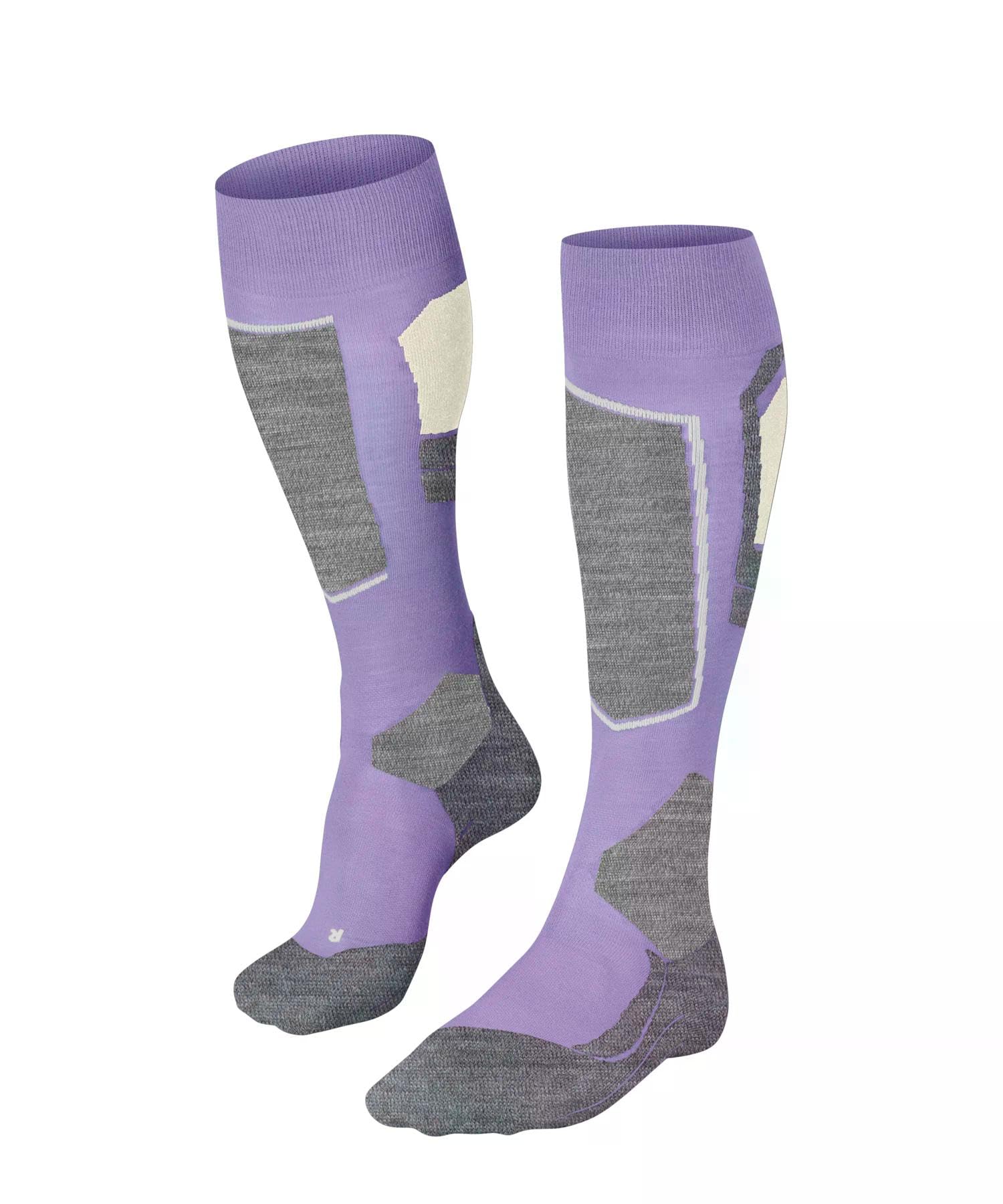 FALKE Damen Skisocken SK4 Advanced W Kh Wolle Funktionsmaterial warm dünn 1 Paar, Lila Light Lilac 6819, 39-40
