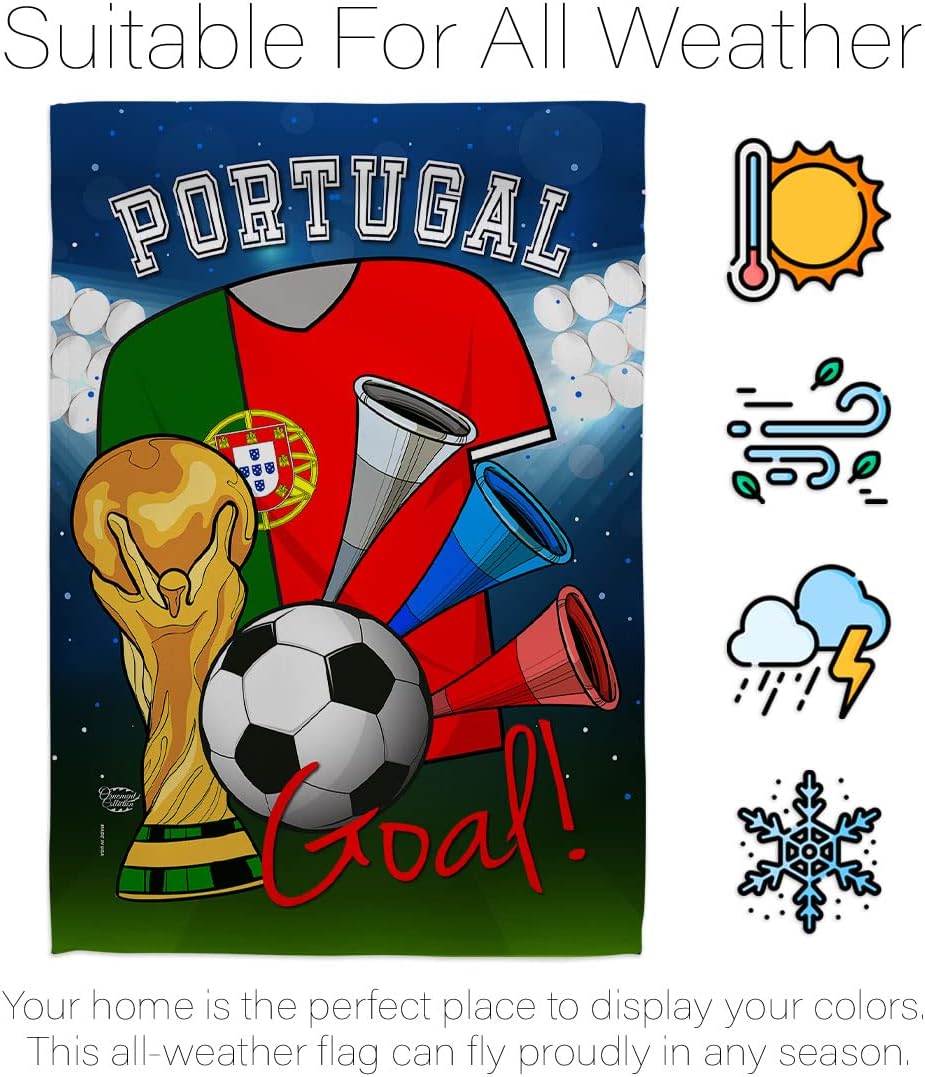World Cup Portugal Flags Portuguese Banner Room Wall Art Patio Porch Lawn Garden Flag Outdoor Decorations Tapestry Yard Signs FIFA Gifts Sports Fan Trophy Soccer Game Football Made In USA