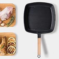 Vista 4 de Kichvoe Sartenes con asas extraíbles, mango de olla de madera de repuesto, sartén wok, sartén para sartén con mango a prueba de quemaduras, mango