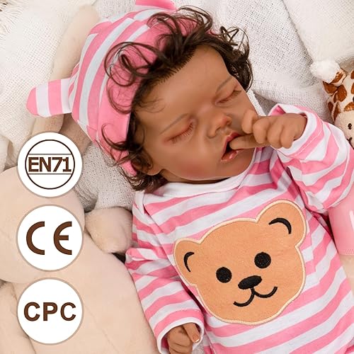 Miniatura 6 de Jirachi Muñeca Reborn de bebé durmiendo, niña de la vida real con venas realistas y cuerpo completo de silicona de vinilo suave, adorables bebés