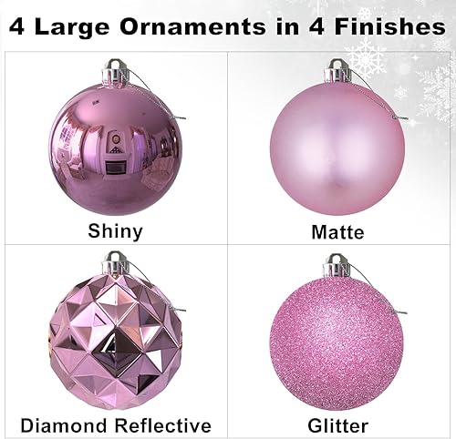 Vista 276 de 18 esferas medianas decorativas navideñas para árbol de Navidad, inastillables, para colgar, color púrpura, 2.5 pulgadas, paquete de 18