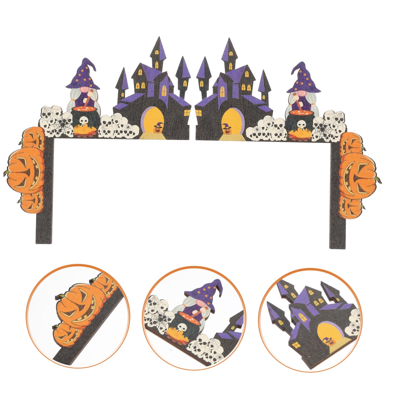 Cabilock 5 Set di Decorazioni per Cornici per Porte E Finestre di Halloween Ornamenti per Feste Materiale in Legno Sicuro Ornamenti Unici per La Casa Decorazioni Festive