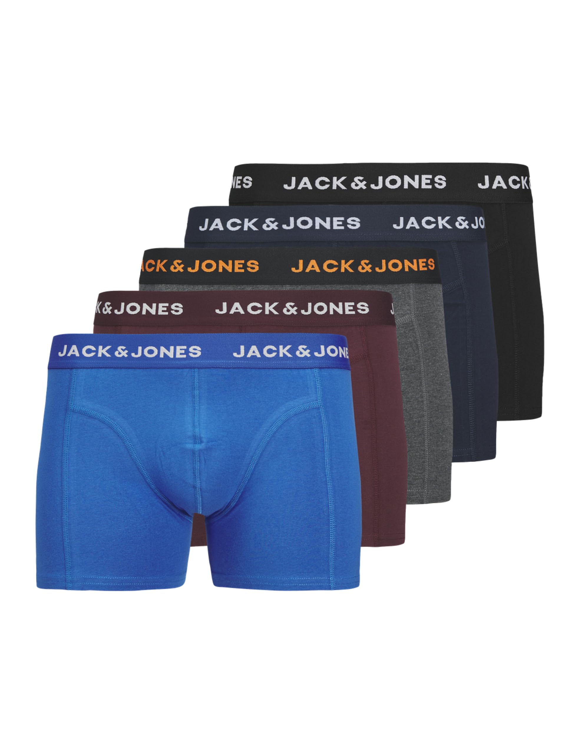 JACK & JONES Men's Briefs Boxers Shorts 5-Pack - Soft Breathable Underwear for Men (S - 2XL) Black