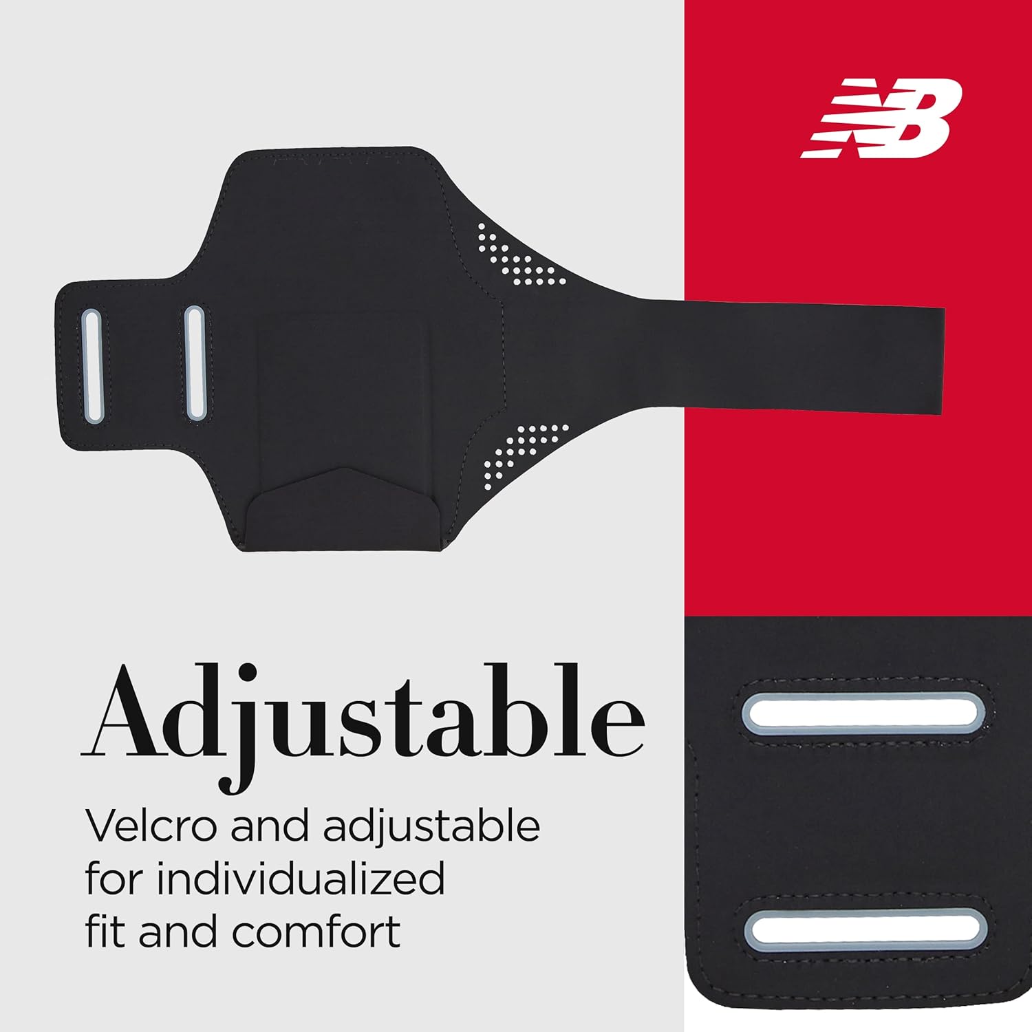 New Balance Cell Phone Armband, Cell Phone Holder for Running, Black, One Size