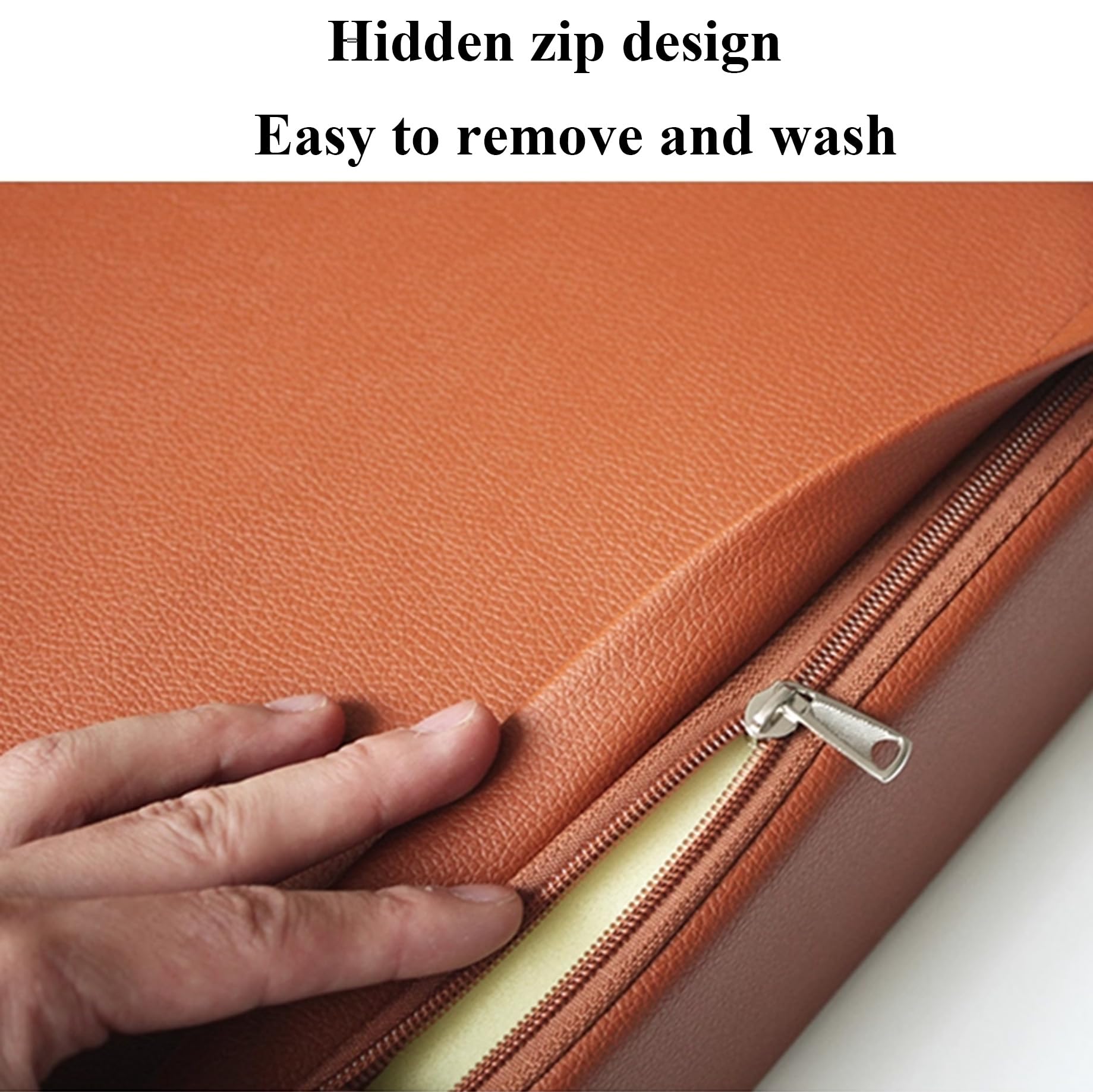 Funda de piel sintética extraíble impermeable para interiores y exteriores, 80 x 50 x 5 cm, con cierre de cremallera, almohadilla para banco y silla para jardín, patio y ventana de bahía