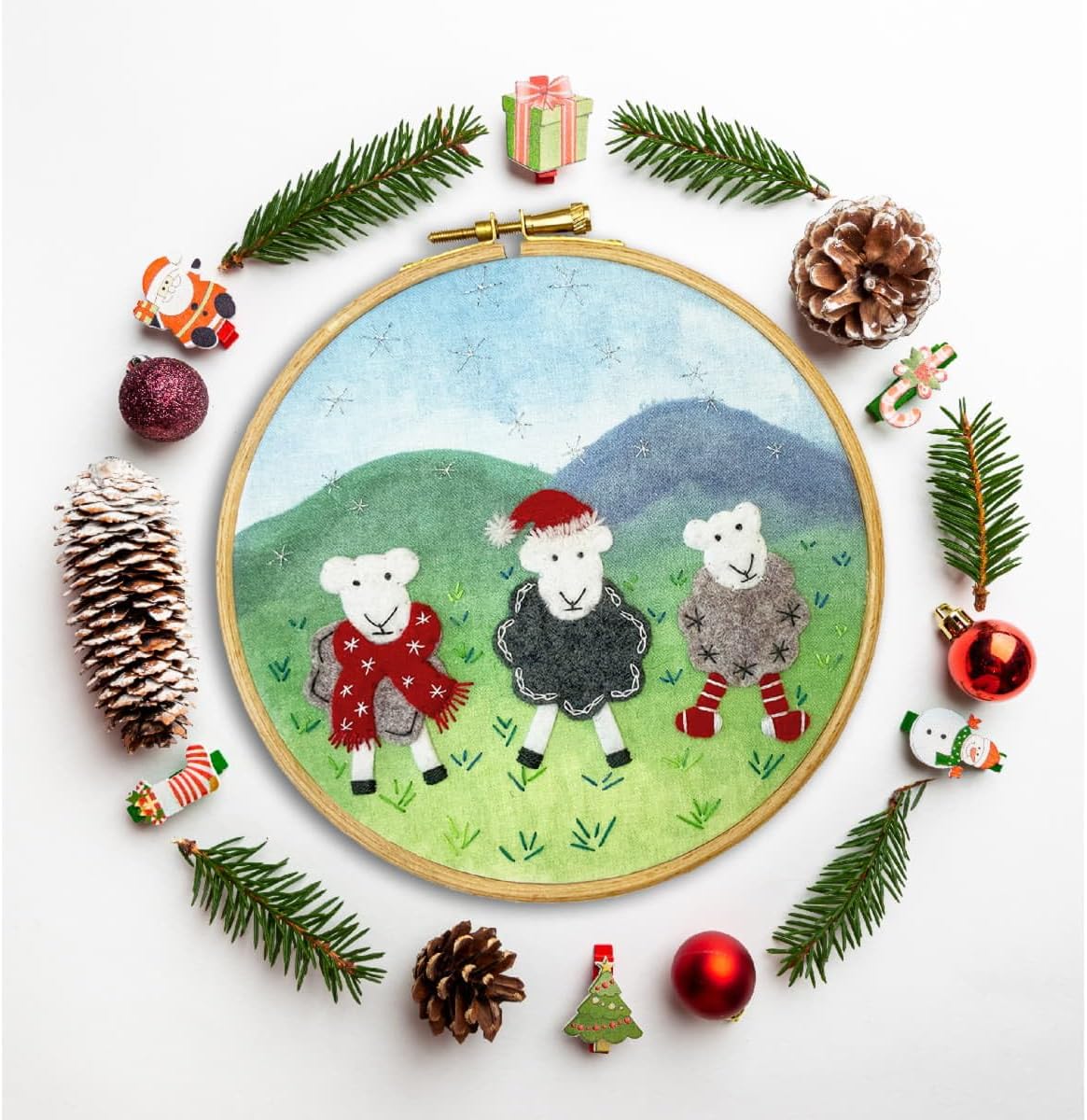 Bothy Threads Felt Embroidery Kit - Woolly Jumpers