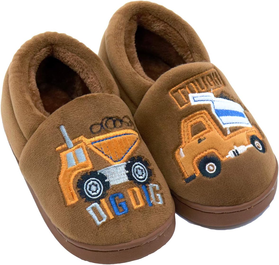 Toddler Boys Girls House Slippers,Kids Warm Cute Home Winter Anti-Slip Fur Lined Winter Indoor Shoes