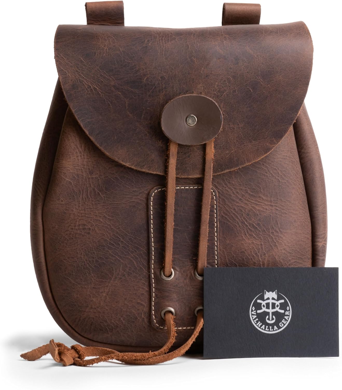 Bushcraft Bag, Portable Safe Pouch for Securely Storing Money, Coins, Bills, Valuables, Full Grain Leather, Handmade, Bourbon Brown - Image 5