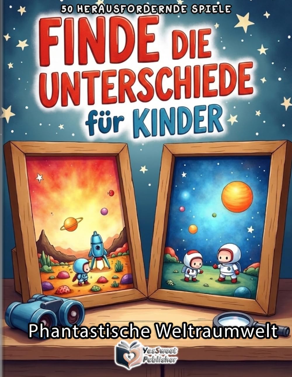 Finde die Unterschiede für Kinder - Weltraum Abenteuer: 50 spannende Weltall Rätsel | Suchbuch für Konzentration | 250 Fehler finden