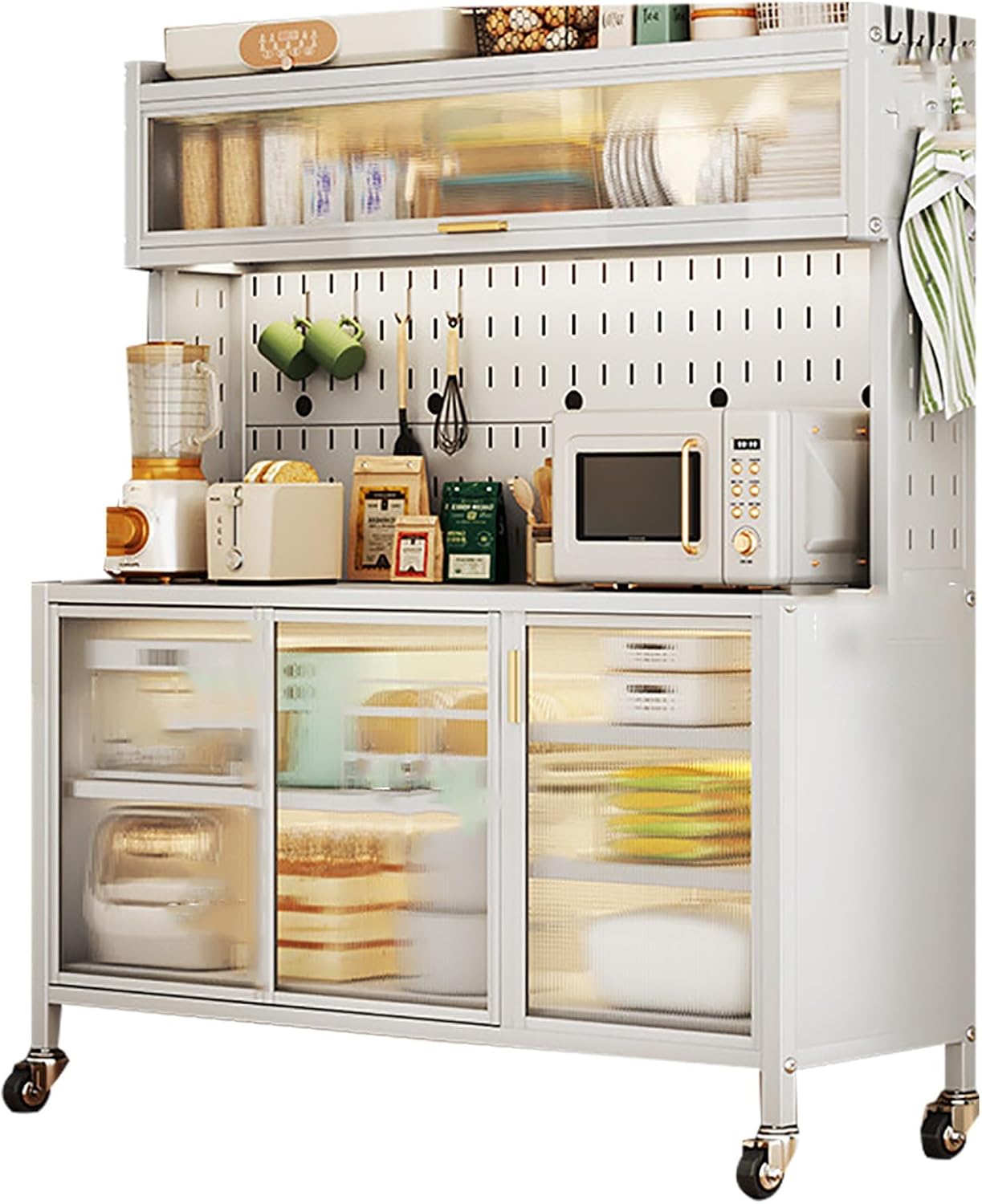 5-Tier Freestanding Kitchen Storage Rack - Versatile Baker's Rack & Microwave Stand, Organizer for Home, Kitchen & Dining Room, 100cm/39in Height