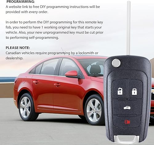 Miniatura 6 de Reemplazo de llavero remoto de entrada sin llave para Chevy Equinox Camaro 2010-2019 Cruze Malibu Impala Sonic GMC Terrain Buick Lacrosse Regal