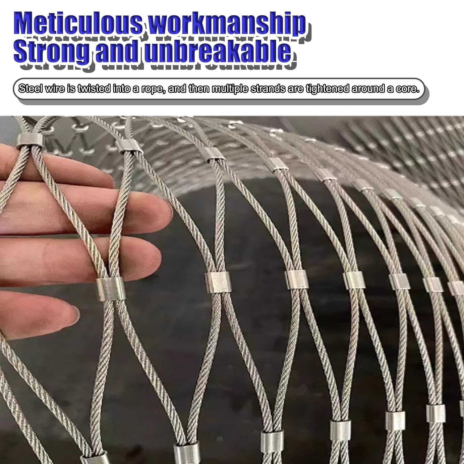 Rete di sicurezza flessibile in metallo resistente, griglia di sicurezza multiuso, per balconi e scale, 6 x 0,7 m, pannello di protezione per animali domestici e bambini, soluzione di sicurezza