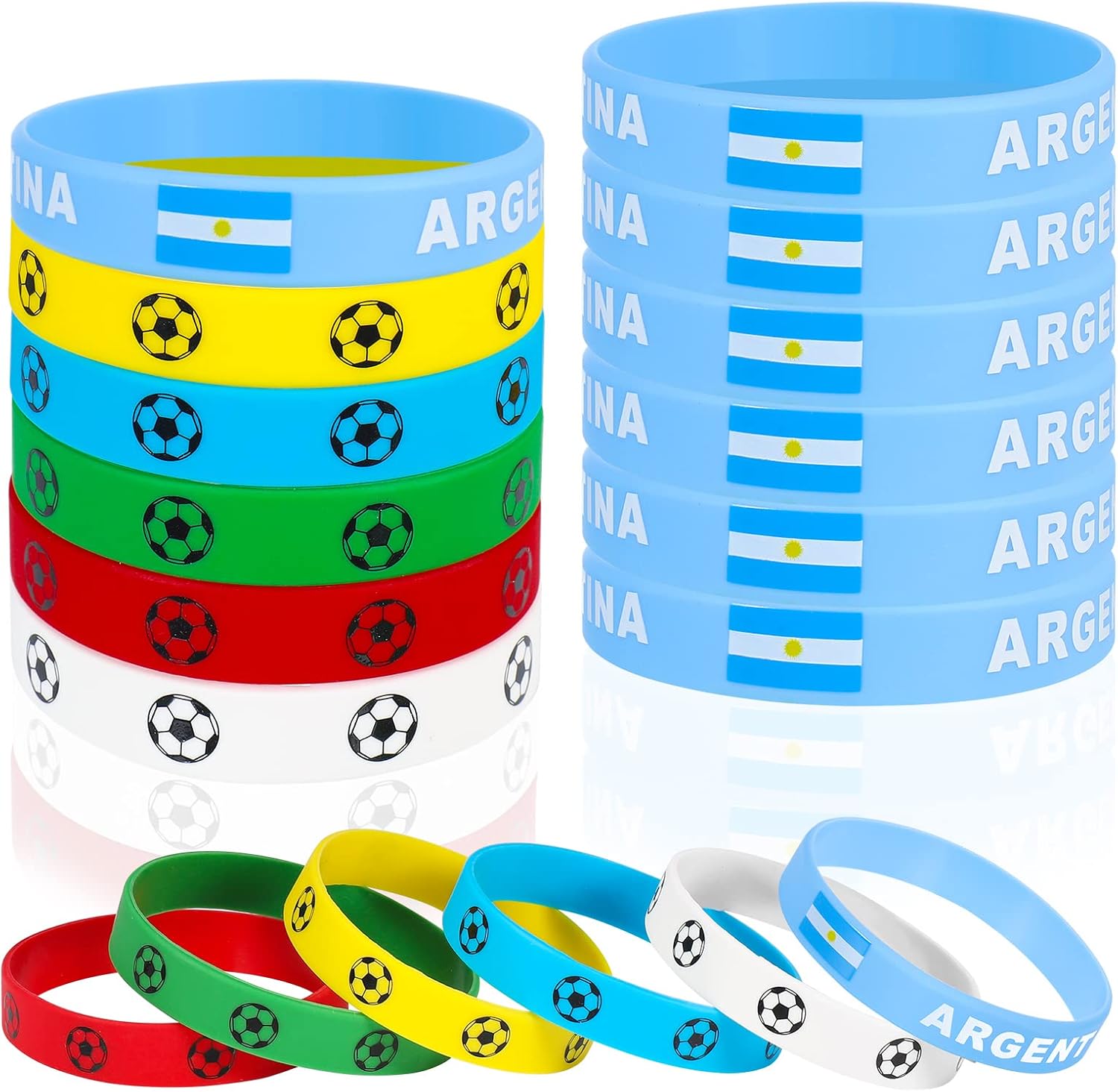 Fuyamp 20Pcs Italy Flag Silicone Bracelet 2022 Football Wristband Bracelet for Soccer Fans Supporters Fashion Sports Wrist Strap Souvenir Gift : Everything Else
