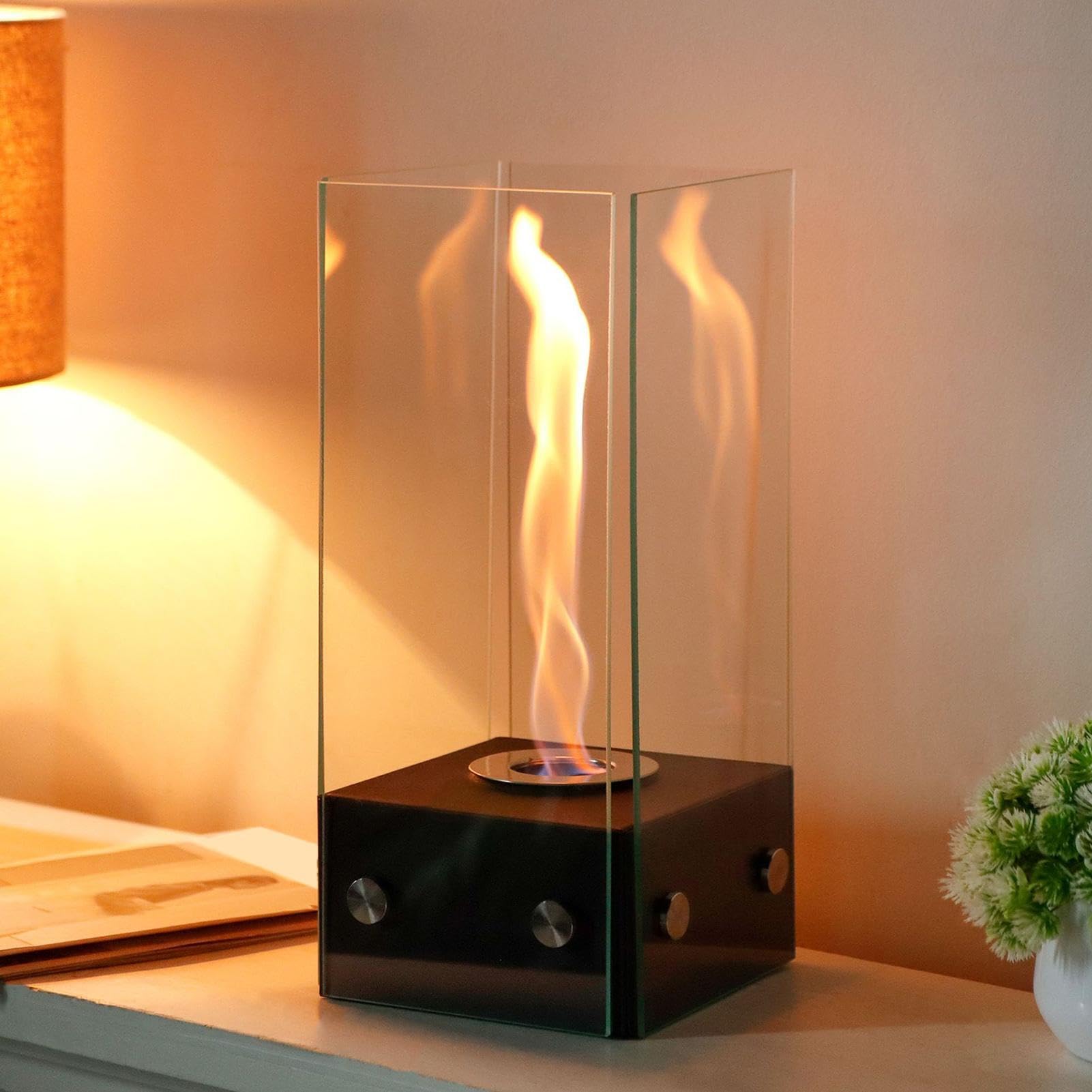 Chimenea de sobremesa para Interior Quemador de Llama Real sin Olor