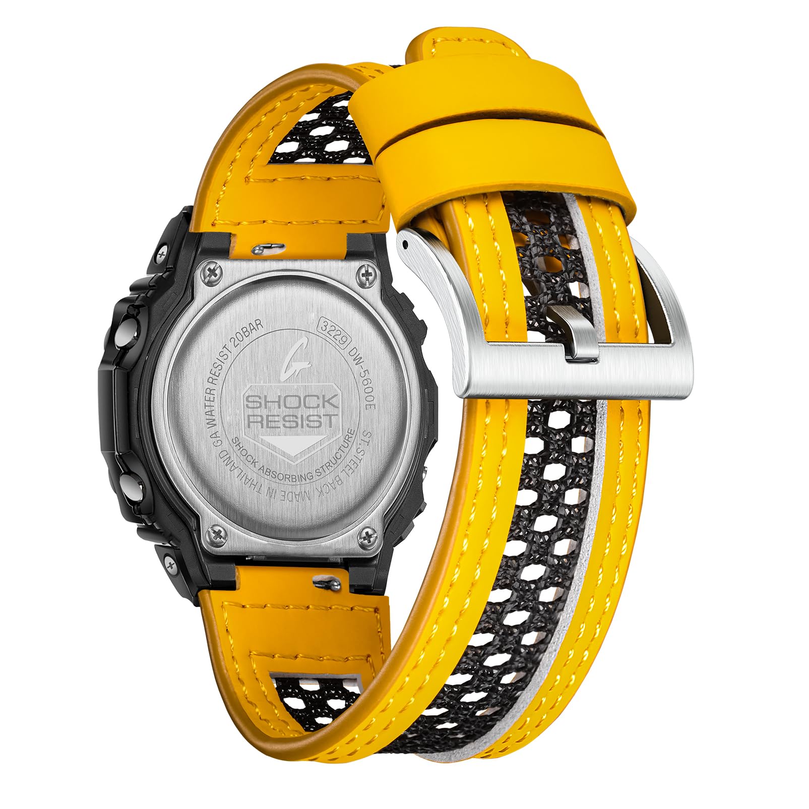 16mm Watch Band Replacement for Casio GW-S5600/5600/B5600/M5600/M5610/5610/M5630/6900/5000/5035/8900/9400/2310,Perforated mesh design for breathable