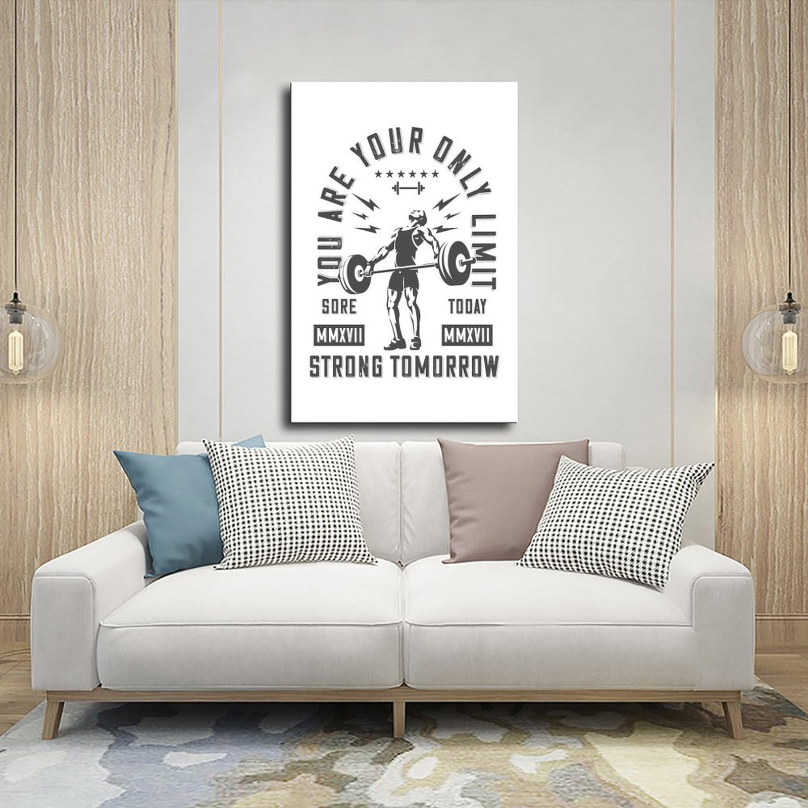 Póster motivacional con texto en inglés "You Are Your Only Limit" con cita moderna de ejercicio físico para decoración de gimnasio, hogar, estudio, oficina, 60 x 90 cm