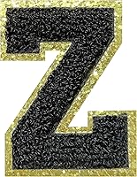 Vista 127 de Parches de letras de felpilla termo-adhesivas de 2.2", parches de letras de felpilla para ropa (negro, 26)