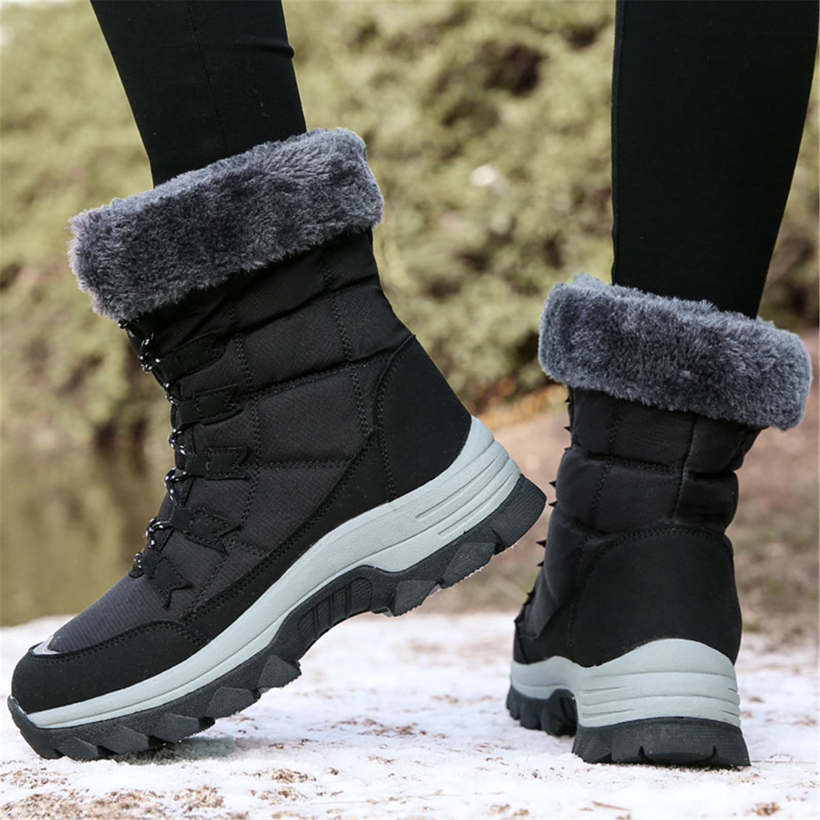 新しいエルメス FANTURE レディース 防水 ミッドカーフ スノーブーツ