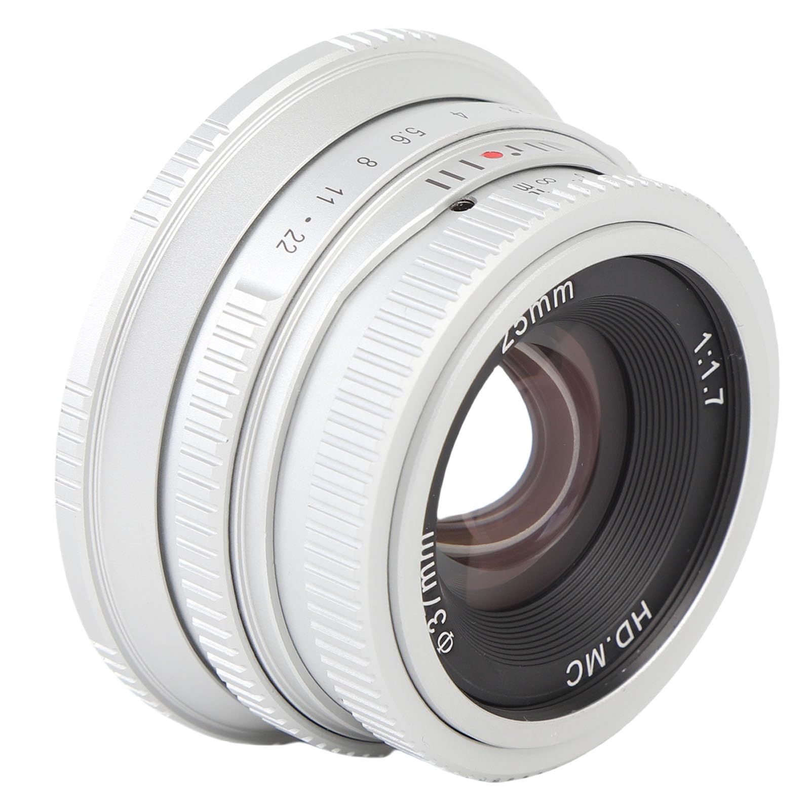 25mm F1.7 Manual Lens - Large Aperture & Zoom Burst Effect for M4/3 Cameras, Lightweight Aluminum Alloy with 10-Blade Bokeh (20cm Close Focus (Silver)