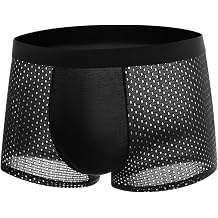 Ice Silk Mens Underwear Pants Classic Black Sports Boxers Breathable Mesh Boxer Shorts Pouch Briefs Underwear Hipster Boxers Sheer Underwear Sexy See Through Erotic Briefs Sports Underwear
