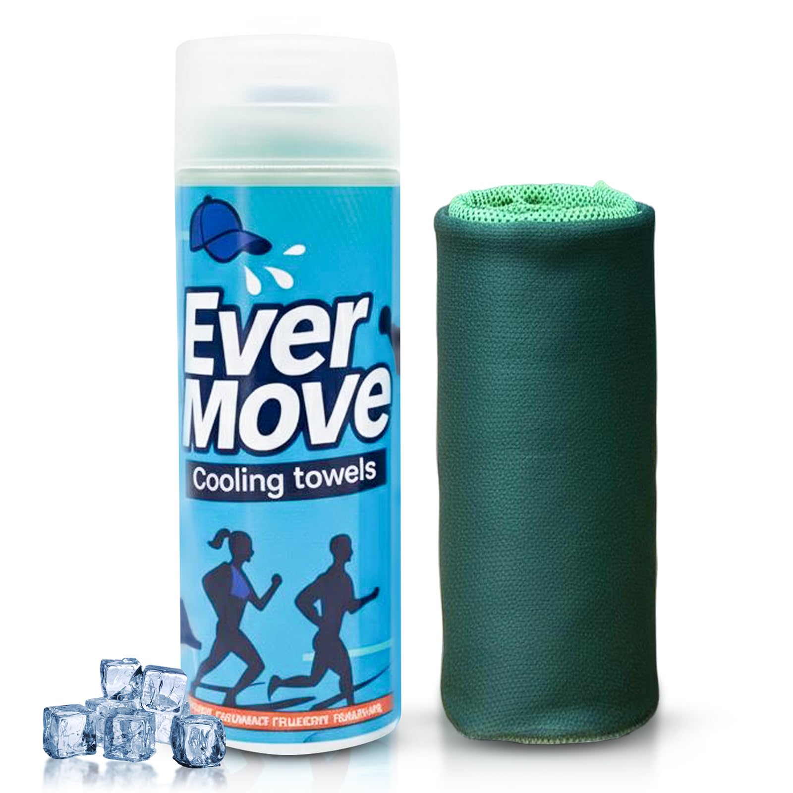 Ever Move Instant Cooling Towel - 100 x 30 cm Lightweight Cooling Towels for Neck, 100% Polyester Reusable Cold Effect Towel for Hot Weather, Workout, Travel & Outdoor Training - (Green)