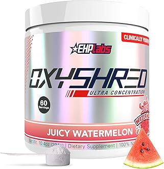 OxyShred Thermogenic Fat Burner by - Weight Loss Supplement, Energy Booster, Pre-Workout, Metabolism Booster, Water cut 60 Servings (Juicy Watermelon)