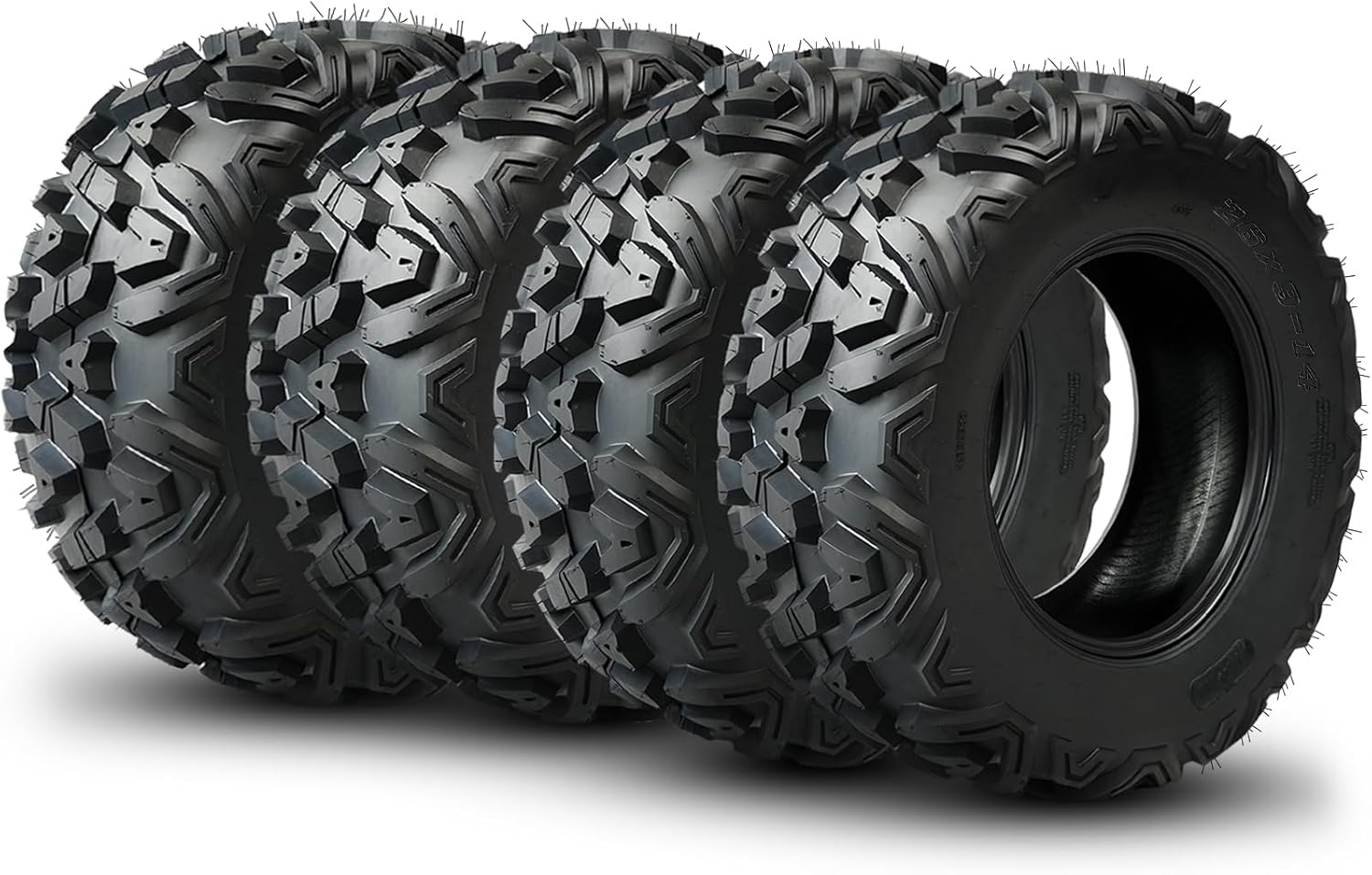 TRIPOWER ATV Tires 26x9-14 & 26x11-14: 6-Ply All Terrain Tires 26x9x14 Front - 26x11x14 Rear ATV UTV Trail Sand Mud Off-Road Tire, Tubeless Set of 4