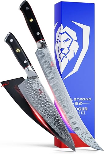 Dalstrong Shogun Series - Cuchillo de carnicero de 10 pulgadas con cuchillo de chef de 8 pulgadas - ELITE
