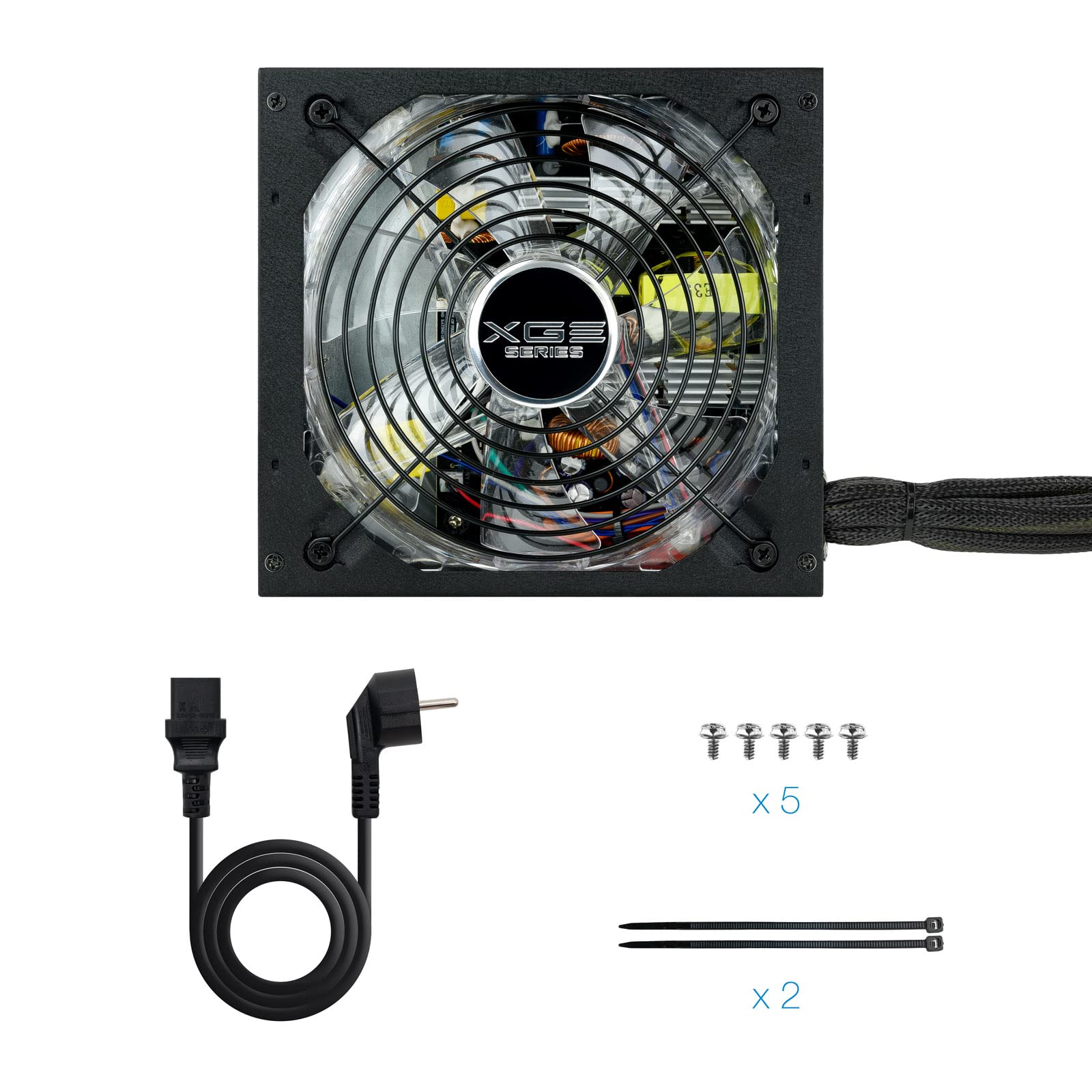 TooQ TQXGEII-700SAP - Alimentatore da gioco (700W, PFC attivo, ATX 12V V2.31) Certificazione 80 Plus Bronzo, ventola a led spenta, colore nero